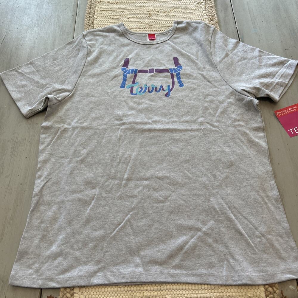 NWT Terry Precision Gray Purple Blue Handlebars Plus Tees T Shirt Womens Sz 1X